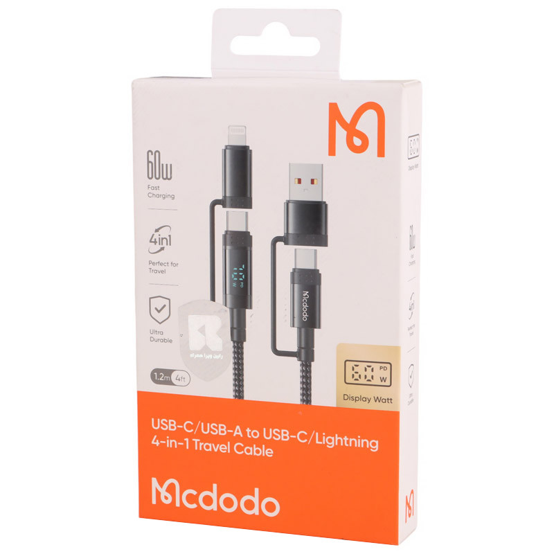کابل تبدیل فست شارژ Mcdodo CA-199 QC PD 60W 1.2m