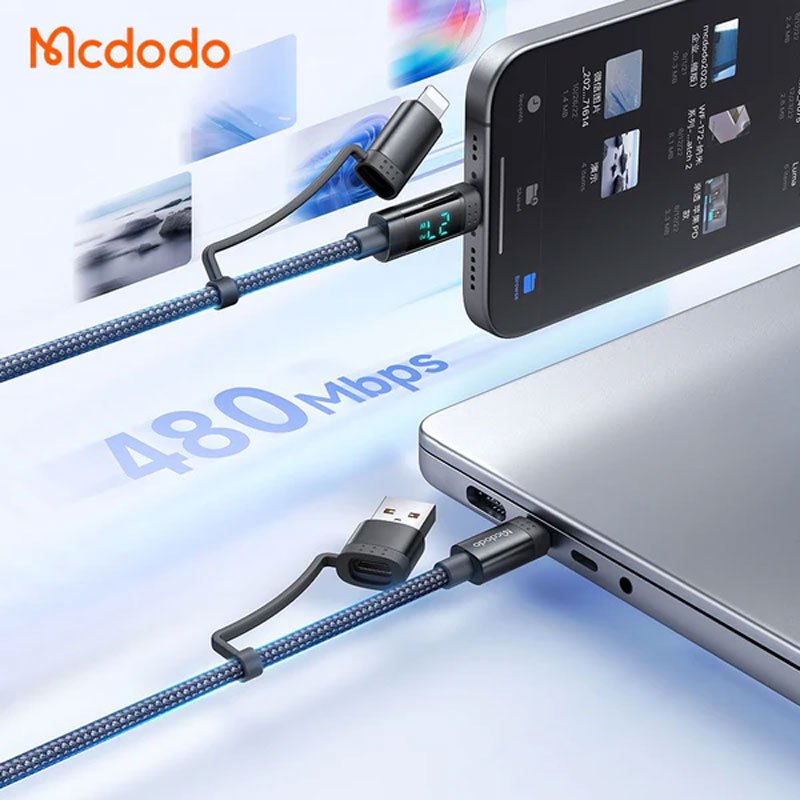 کابل تبدیل فست شارژ Mcdodo CA-199 QC PD 60W 1.2m