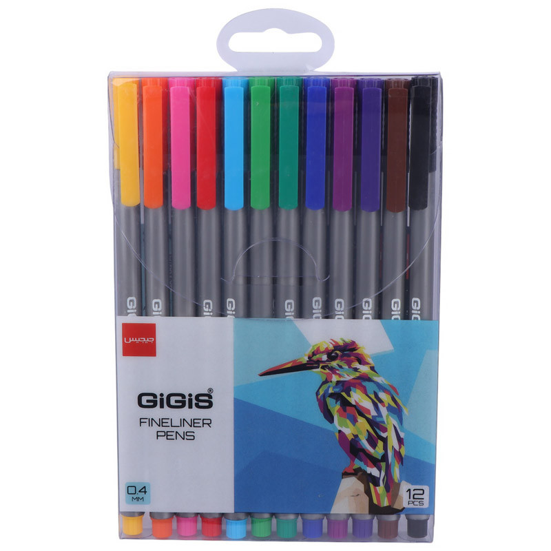 روان نویس Gigis Fineliner 0.4mm بسته 12 عددی