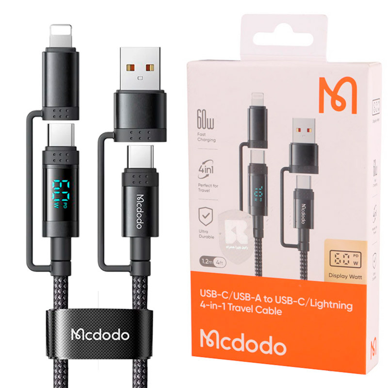 کابل تبدیل فست شارژ Mcdodo CA-199 QC PD 60W 1.2m