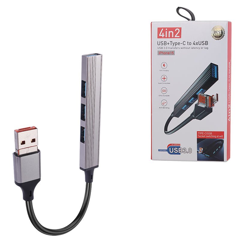 هاب 4 پورت Type-C /USB3.0