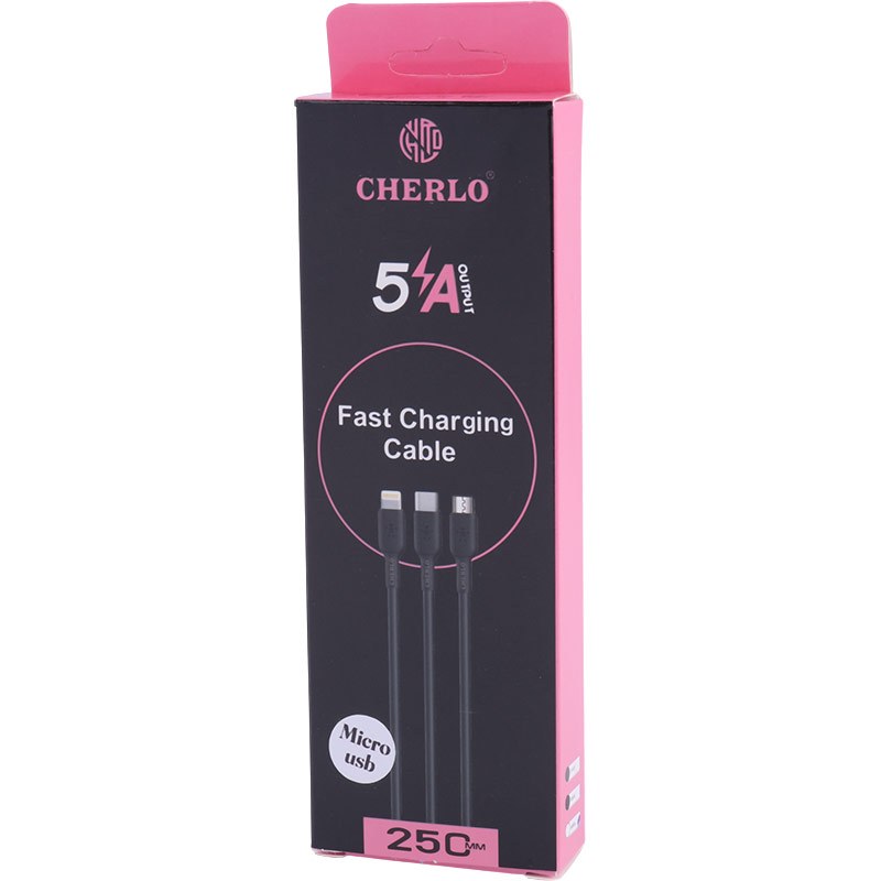 کابل میکرو یو اس بی فست شارژ Cherlo CH-SM10 5A 25cm