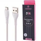 کابل کوتاه میکرو یو اس بی فست شارژ 5 آمپر Cherlo CH-SM10 طول 25 سانتی متر