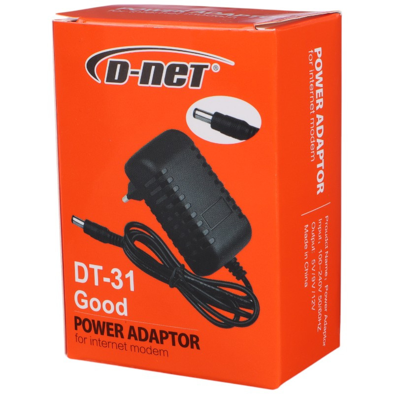 آداپتور مودم D-net DT-31 12V 1A فیش درشت