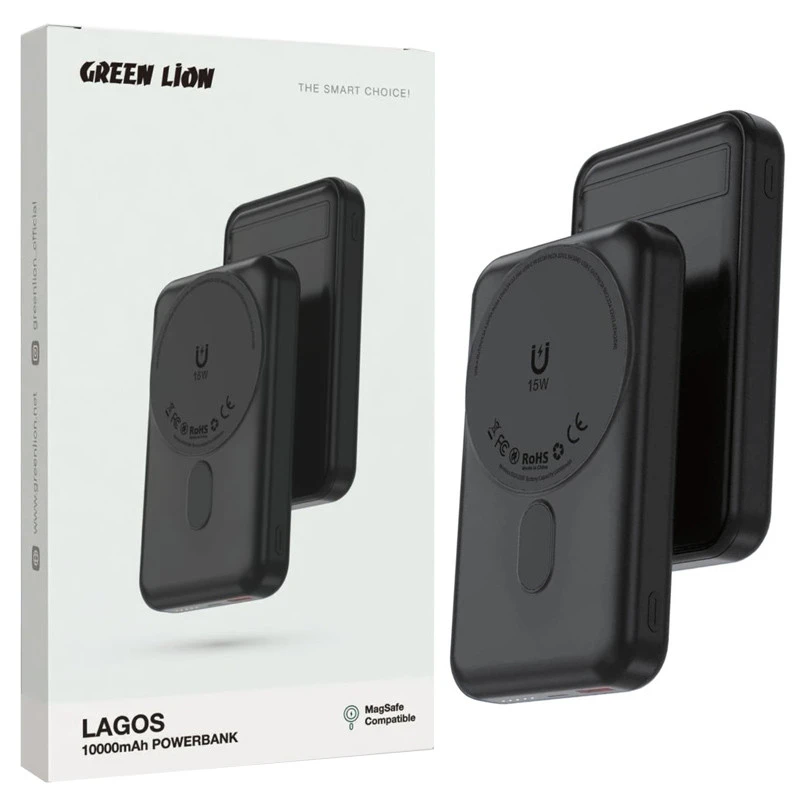 پاور بانک بی سیم فست شارژ 10000 گرین لاین Green Lion Lagos PD 22.5W