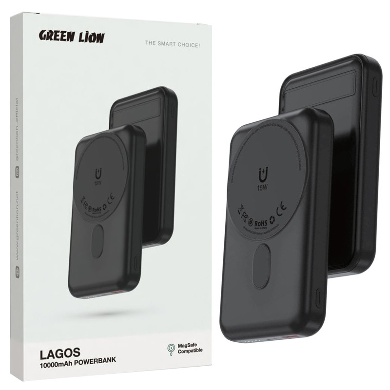 پاور بانک بی سیم فست شارژ 10000 گرین لاین Green Lion Lagos PD 22.5W