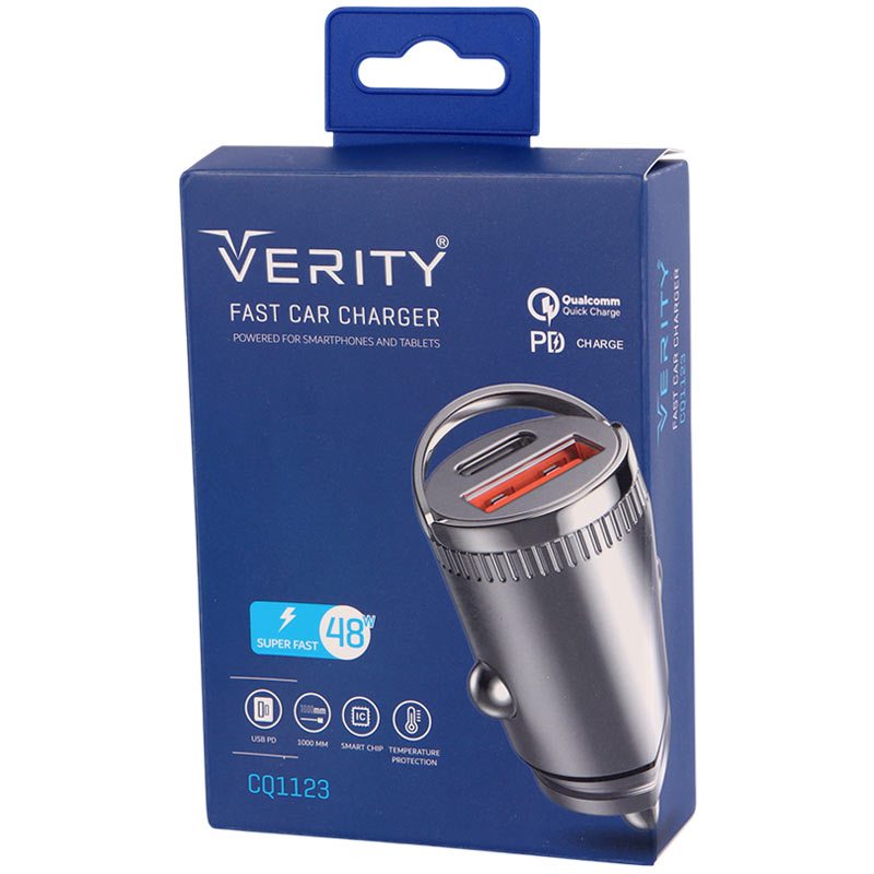 شارژر فندکی فست شارژ Verity CQ1123 QC PD 3A 20W + کابل تایپ سی