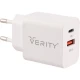 شارژر دیواری فست شارژ Verity V-AP2129 2Port 3A QC3.0 PD 20W + کابل تایپ سی