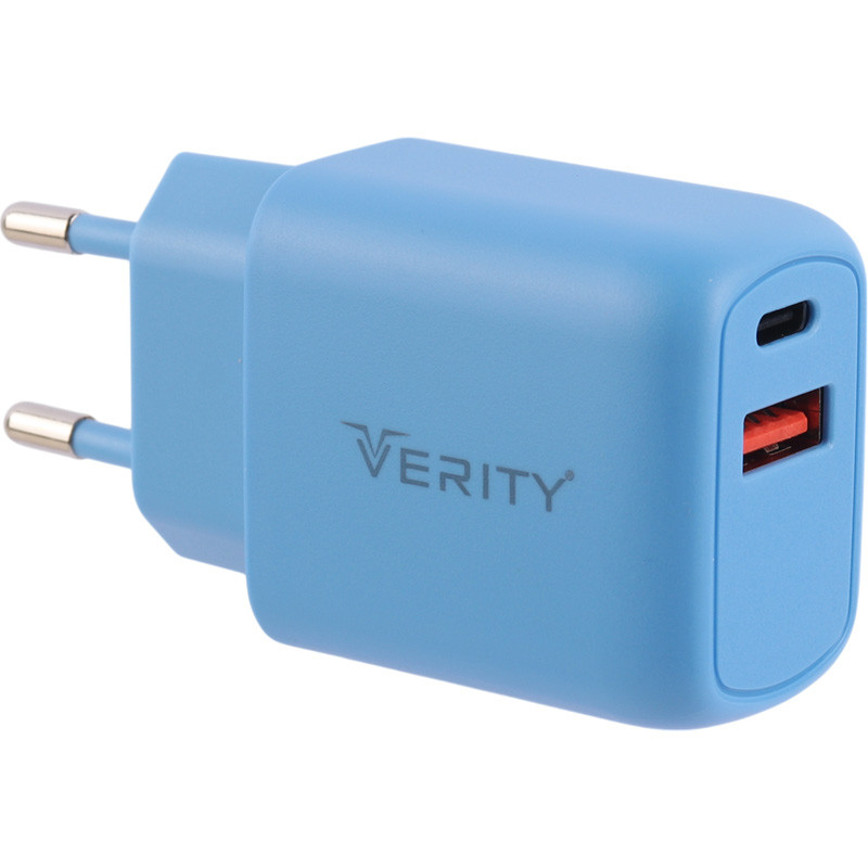 شارژر دیواری فست شارژ Verity V-AP2127 2Port 3A 20W + کابل تایپ سی