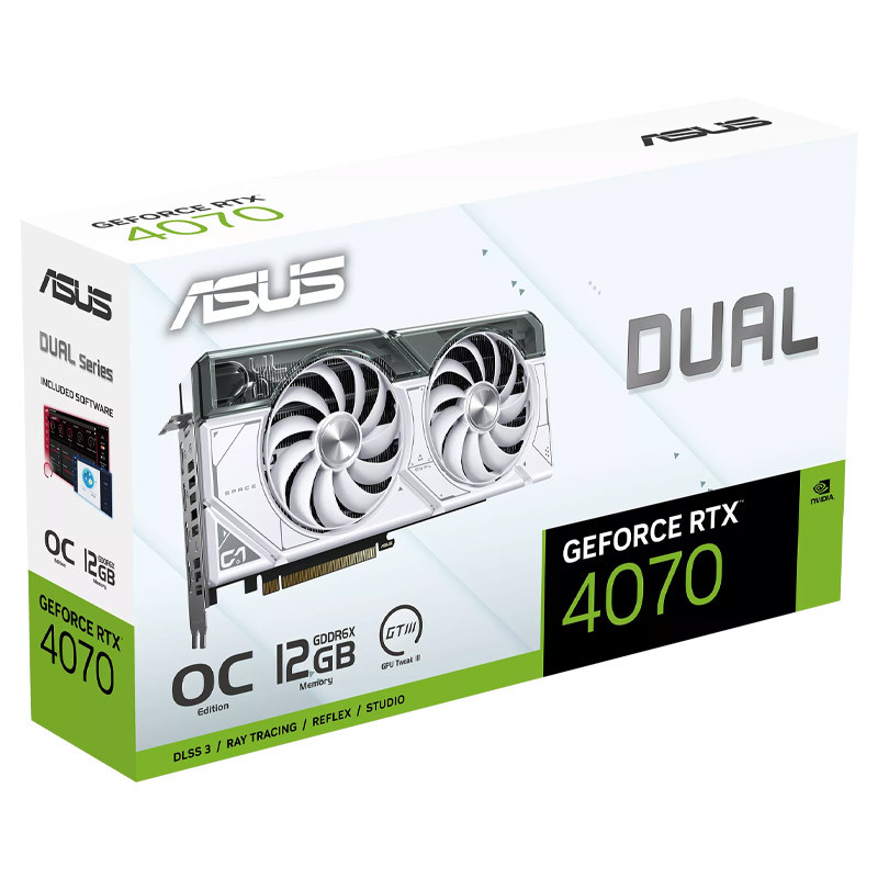 کارت گرافیک ASUS Dual GeForce RTX 4070 White OC Edition 12GB GDDR6X 192Bit