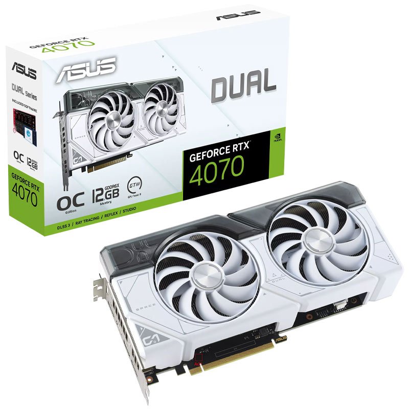 کارت گرافیک ASUS Dual GeForce RTX 4070 White OC Edition 12GB GDDR6X 192Bit