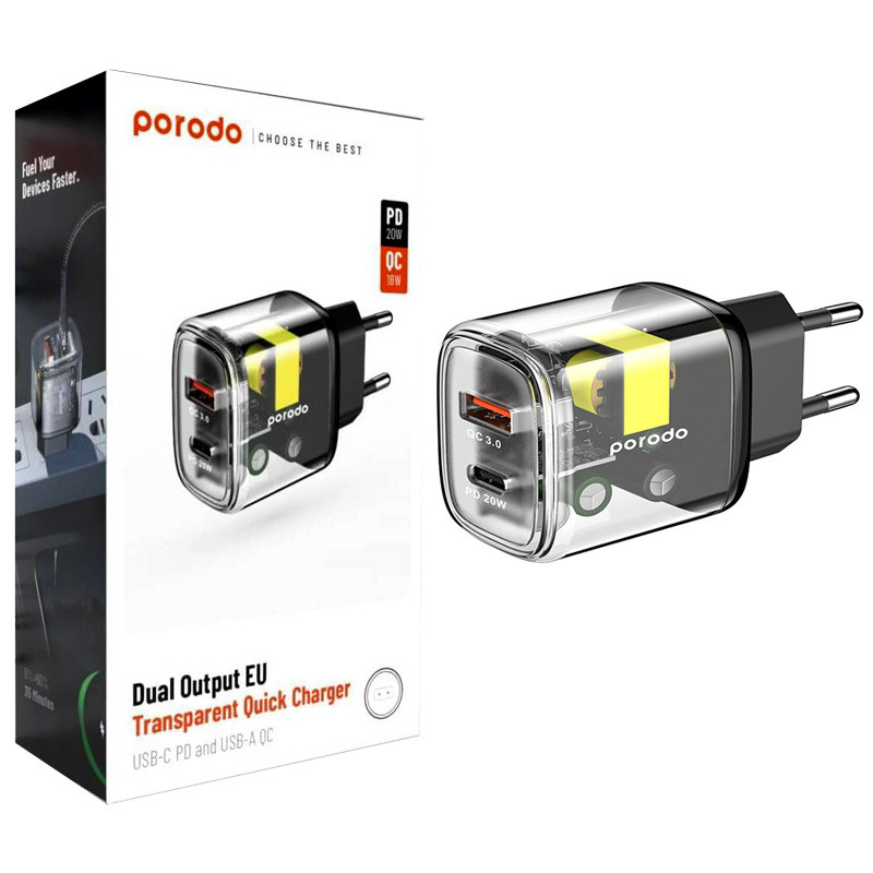 شارژر دیواری 20 وات پرودو PD-T20WACEU QC3.0 PD 3A