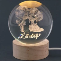 گوی چراغ دار زیر چوبی طرح فانتزی 6cm