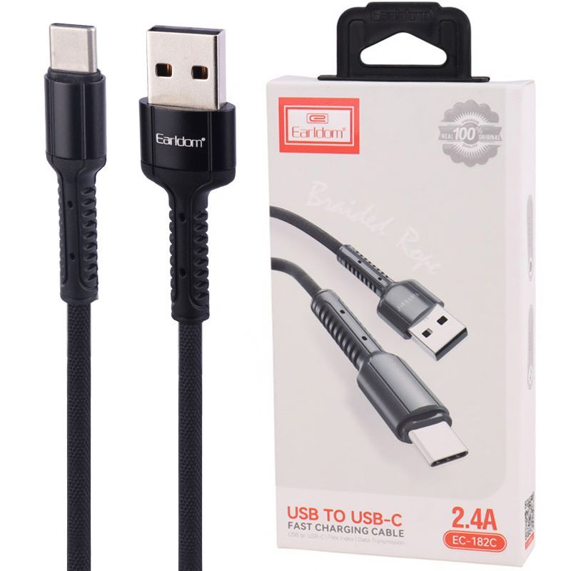 کابل تایپ سی فست شارژ Earldom EC-182C 2.4A 1m