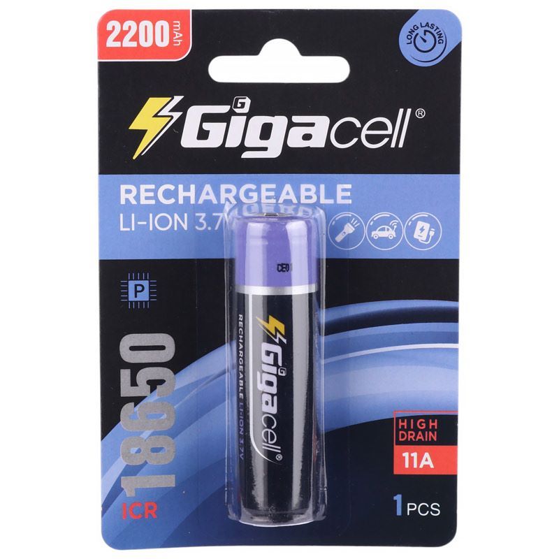 باتری لیتیومی شارژی Gigacell 18650 2200mAh