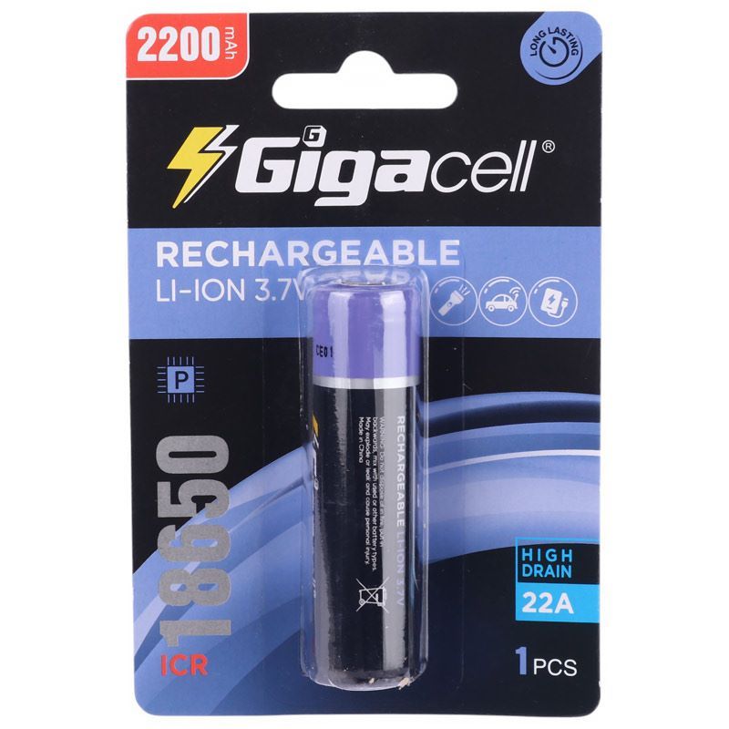 باتری لیتیومی شارژی Gigacell 18650 22A 2200mAh