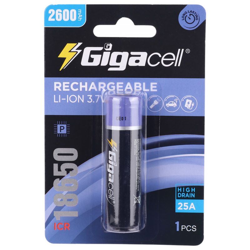 باتری لیتیومی شارژی Gigacell 18650 2600mAh