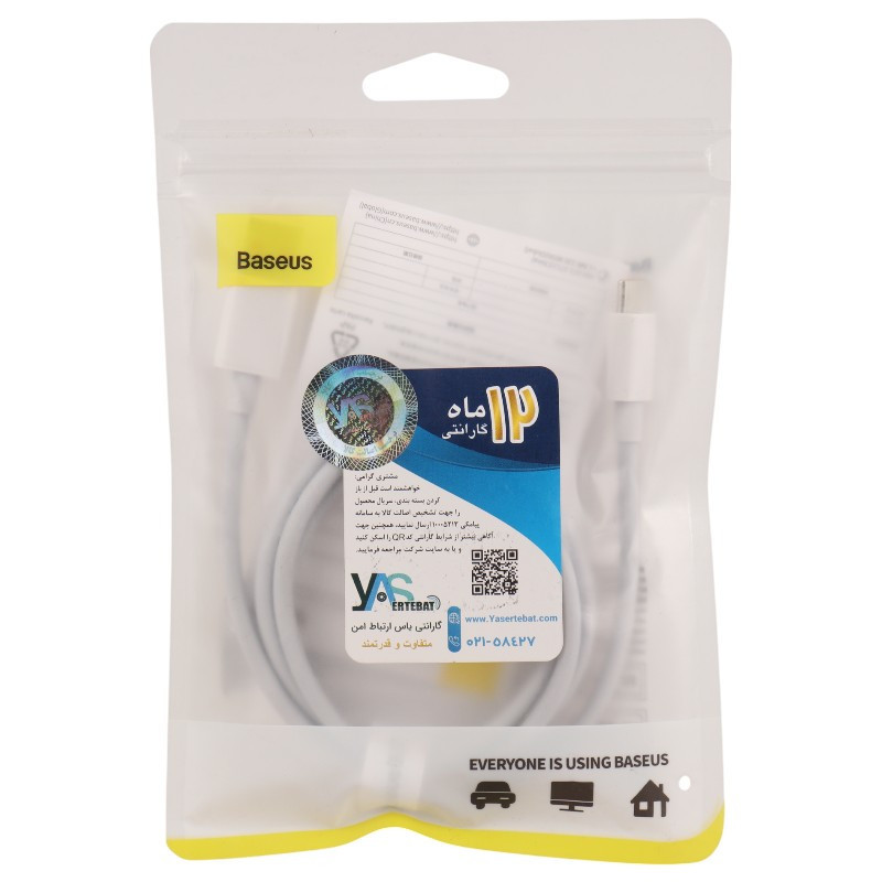 کابل تایپ سی فست شارژ Baseus P10320102214 6A 100W 1m