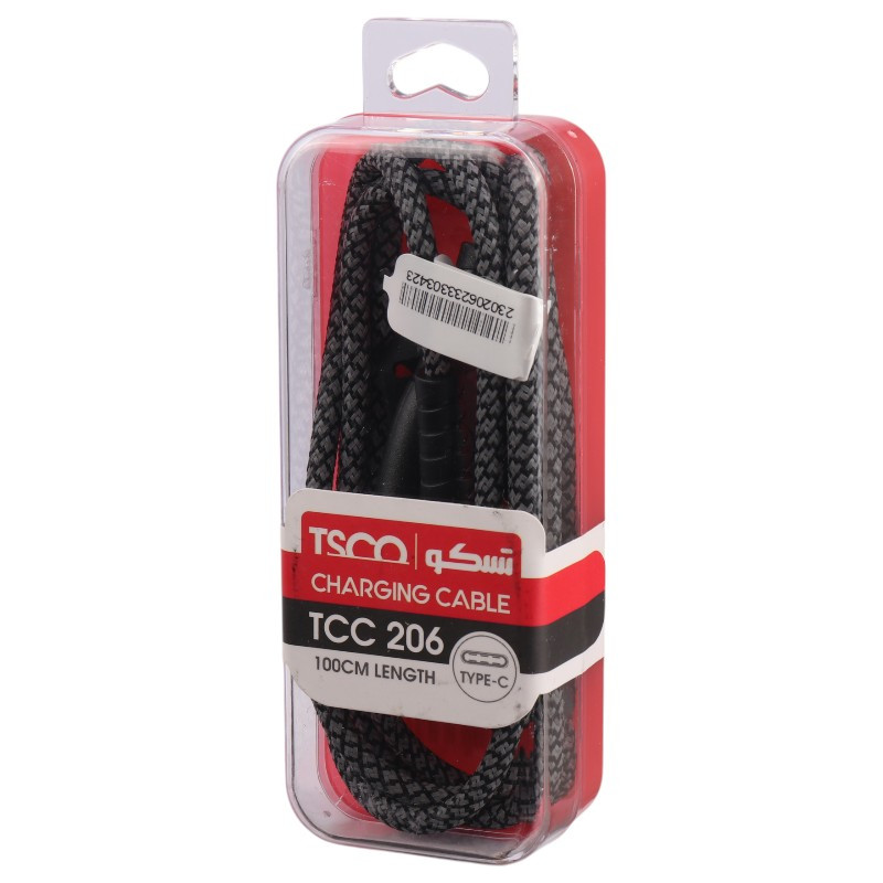 کابل تایپ سی فست شارژ TSCO TCC206 3A 1m