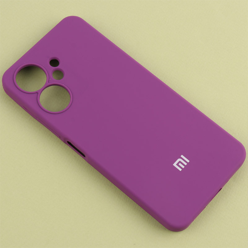 قاب سیلیکونی اصلی زیربسته شیائومی Redmi 13C / Poco C65 محافظ لنزدار