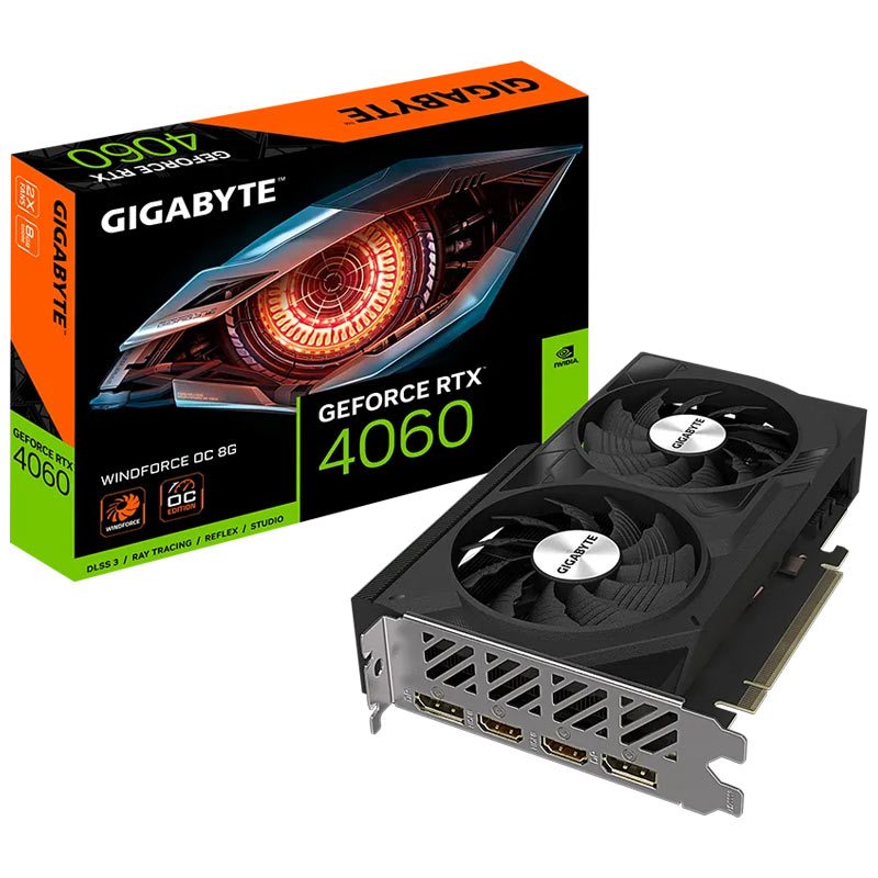 کارت گرافیک Gigabyte GeForce RTX 4060 WINDFORCE OC 8G GDDR6 128Bit