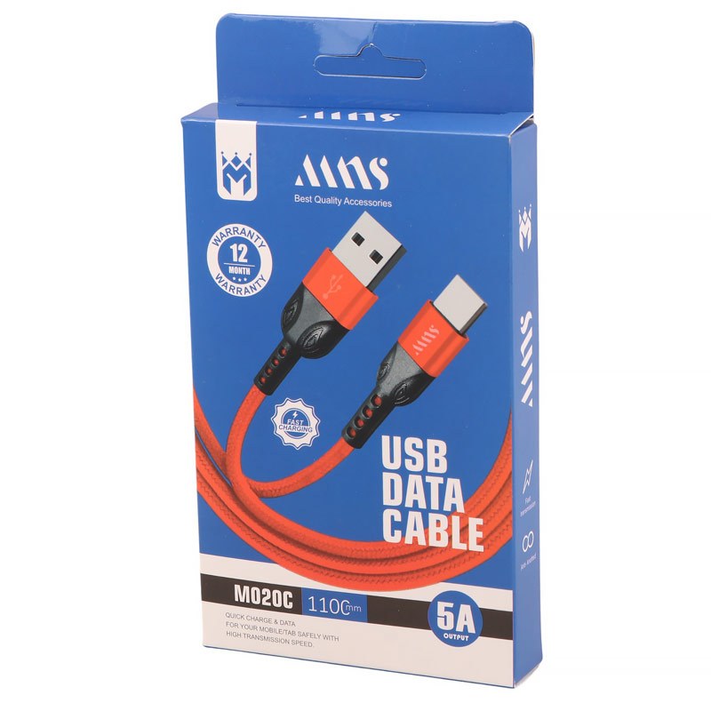 کابل تایپ سی فست شارژ MNS M020C 5A 1.1m