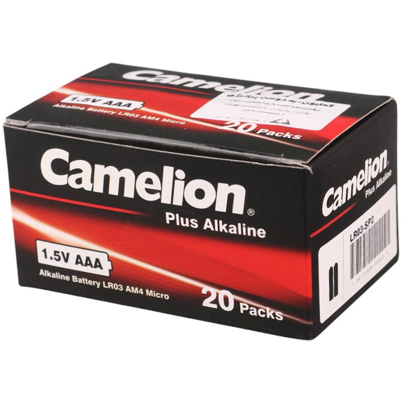 باتری دوتایی نیم قلمی Camelion Plus Alkaline LR03 AM4 1.5V AAA شرینک