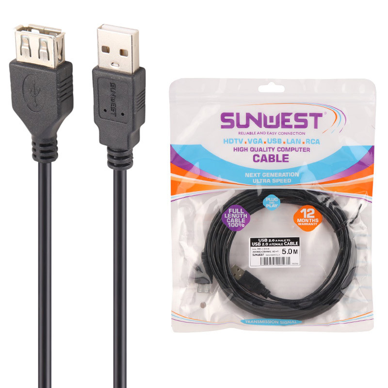 کابل افزایش طول Sunwest USB 5m