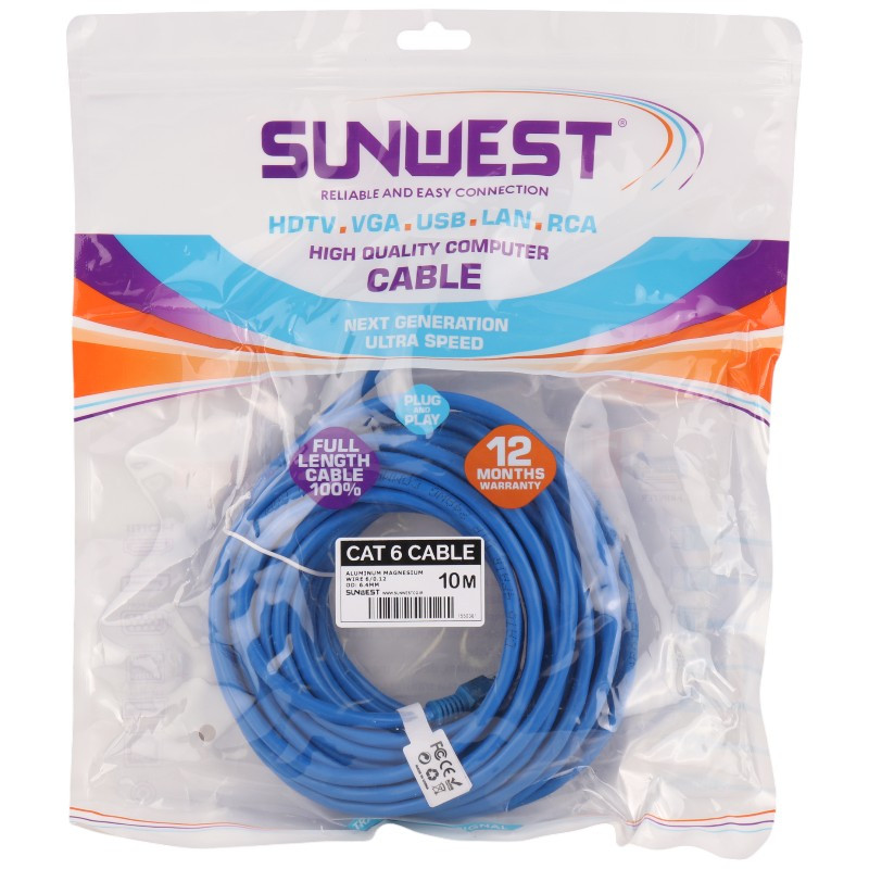 کابل شبکه Sunwest Cat6 10m