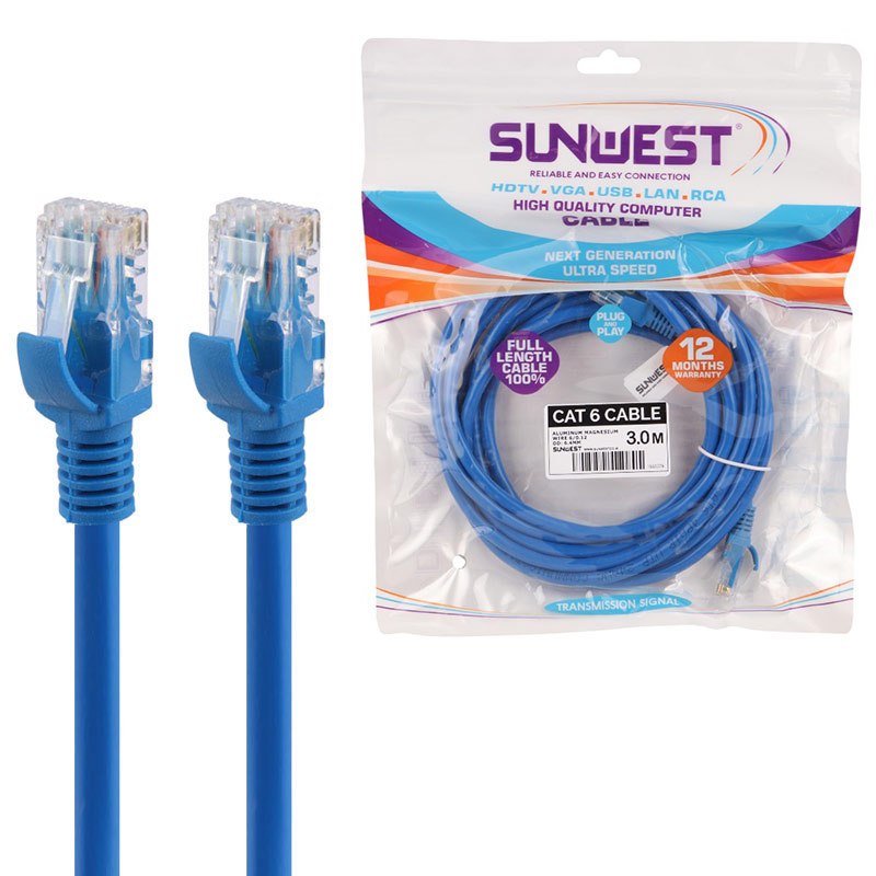 کابل شبکه Sunwest Cat6 3m