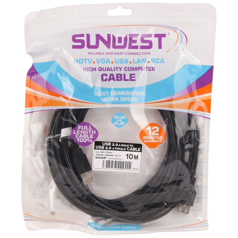 کابل افزایش طول Sunwest USB 10m