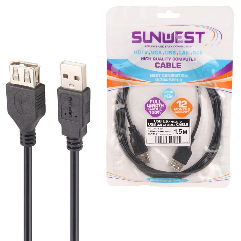 کابل افزایش طول Sunwest USB 1.5m