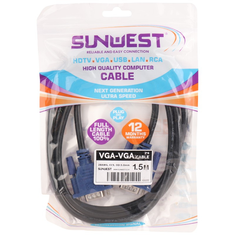 کابل VGA 3+4 سان وست Sunwest طول 1.5 متر