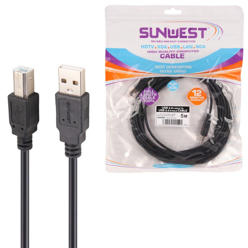 کابل پرینتر Sunwest 5m