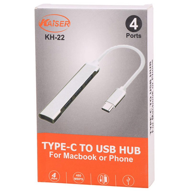 هاب 4 پورت Type-C کایزر KH-22