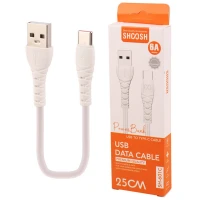 کابل کوتاه تایپ سی فست شارژ Shoosh SH-601C 6A 25cm