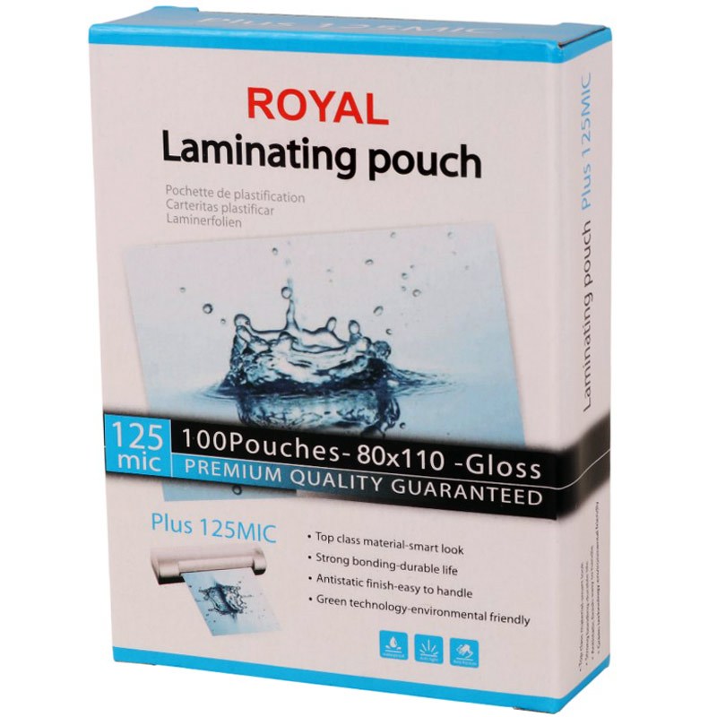 طلق پرس شفاف Royal 125MIC 80*110mm بسته 100 عددی