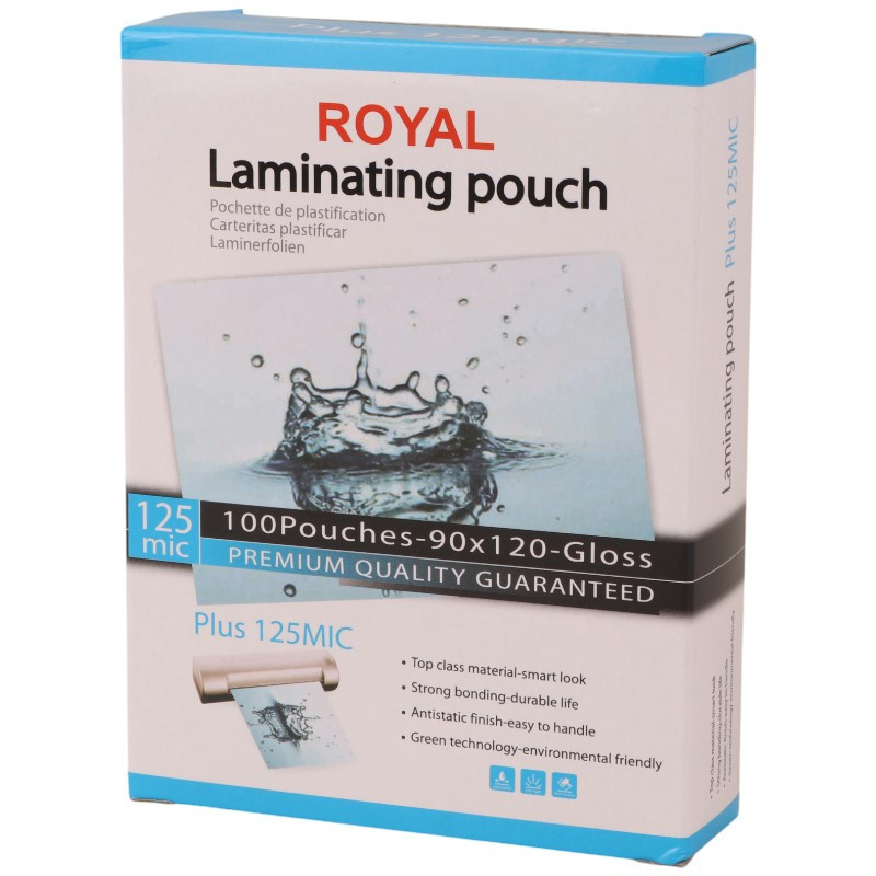 طلق پرس شفاف Royal 125MIC 90*120mm بسته 100 عددی