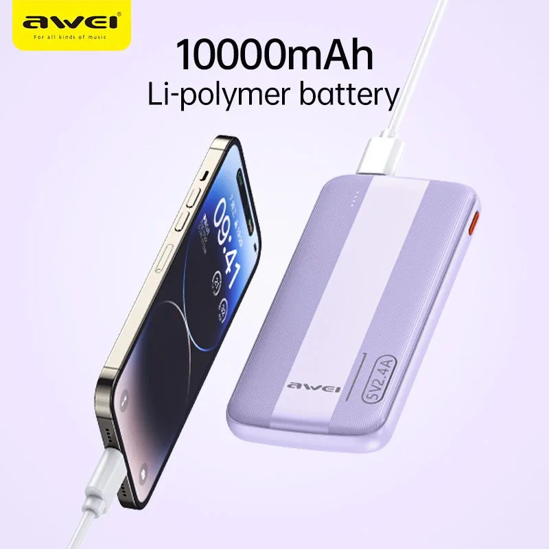 پاور بانک فست شارژ 10000 اوی Awei P20K 2.4A 12W
