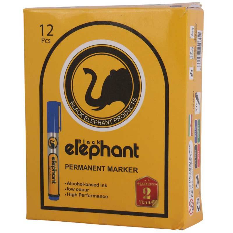 ماژیک معمولی بلک الفنت نوک گرد رنگی Black Elephant بسته 12 عددی
