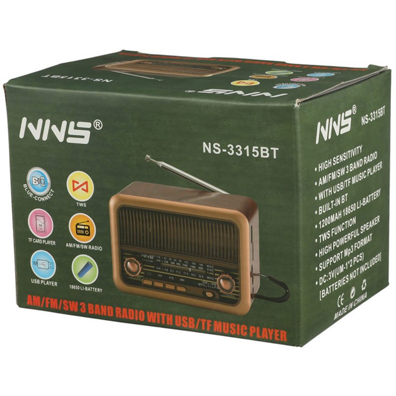 رادیو اسپیکر بلوتوثی رم و فلش خور NNS NS-3315BT