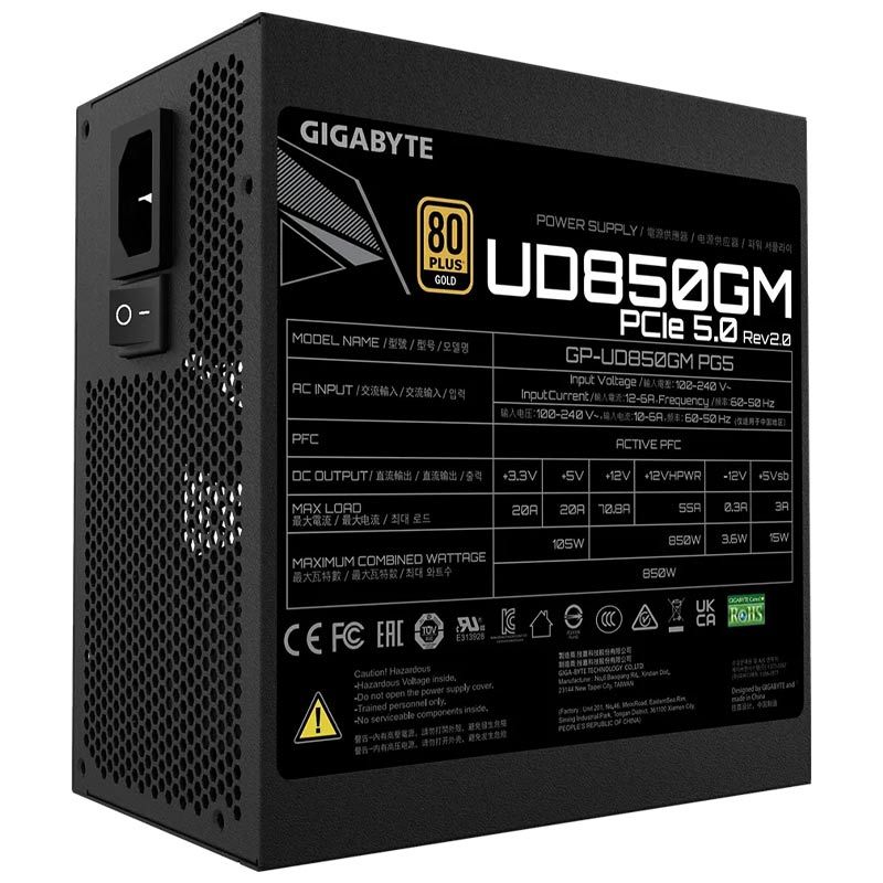 پاور ماژولار گیگابایت GIGABYTE UD850GM PG5 (rev. 2.0) Gold 850W