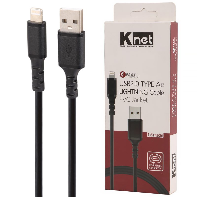 کابل آیفونی فست شارژ K-net K-CUL02015 1.5m