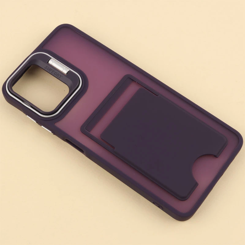 قاب جاکارتی دار Support سامسونگ Galaxy A06 پشت مات استندشو