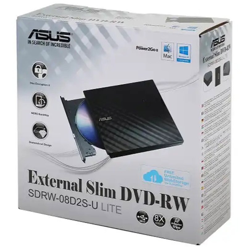 DVD رایتر اکسترنال ایسوس Asus SDRW-08D2S Lite