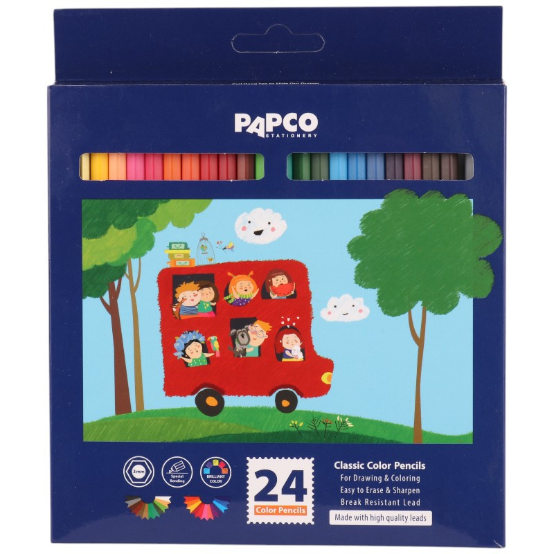 مداد رنگی 24 رنگ پاپکو Papco PS-26LCB2402