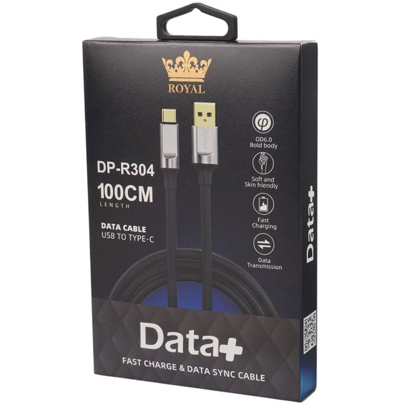 کابل تایپ سی فست شارژ DATA+ Royal DP-R304 2.4A 1m