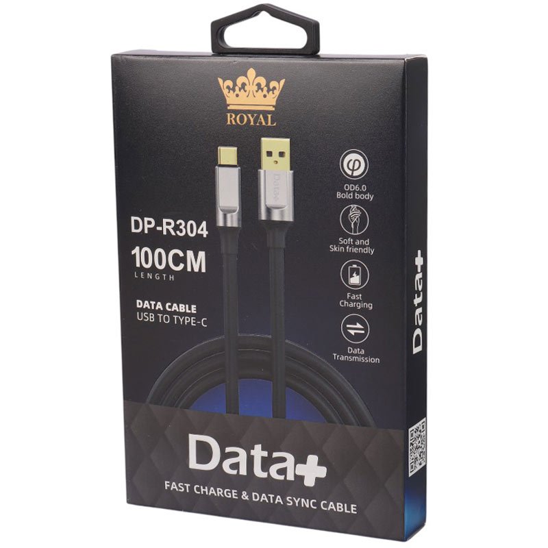 کابل تایپ سی فست شارژ DATA+ Royal DP-R304 2.4A 1m