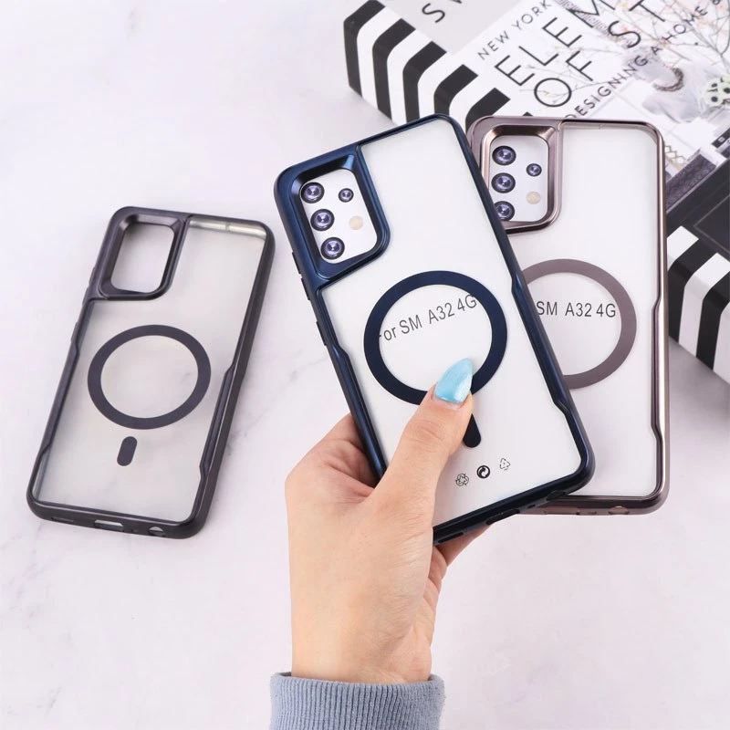 قاب شفاف سامسونگ Galaxy A32 4G طرح مگ سیف تیتانیوم