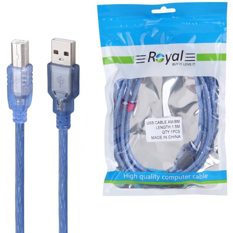 کابل پرینتر Royal 1.5m شیلددار